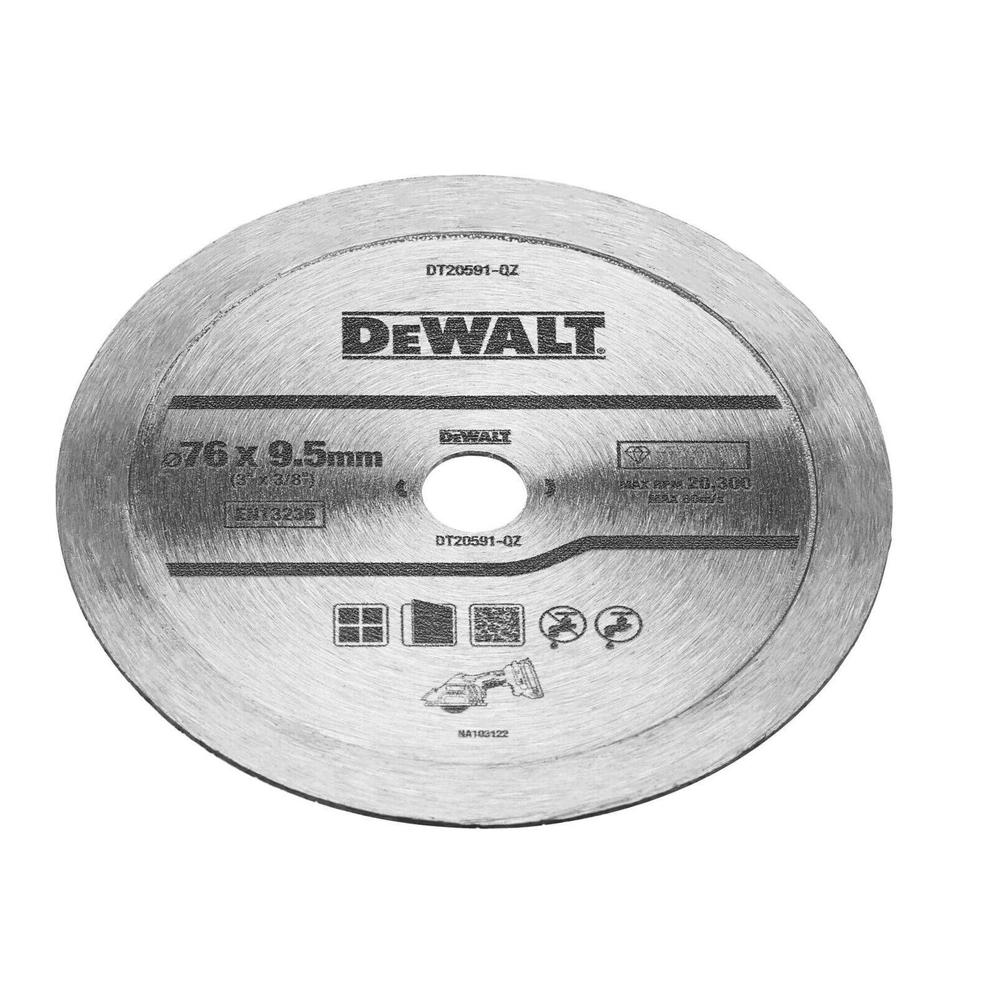 DeWALT Continuous Diamond Tile Blade - 75mm - DT20591-QZ