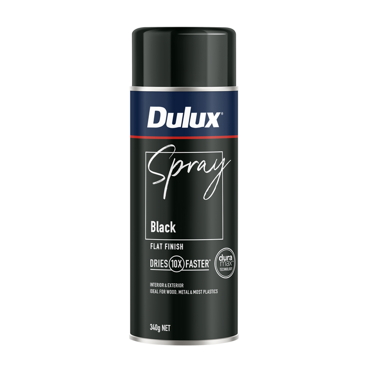 Dulux 340g Black Flat Finish Spray Paint