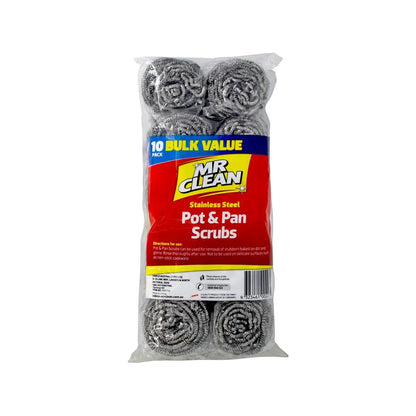 Mr Clean Stainless Steel Pot and Pan Scrubs - 10PK