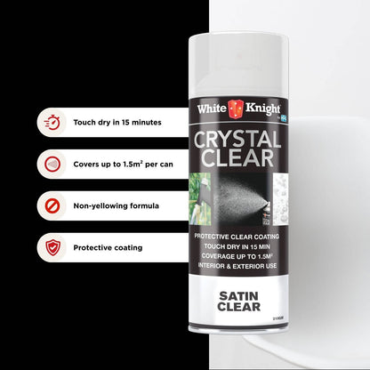 White Knight Acrylic Spray Paint - 310g - Clear Satin