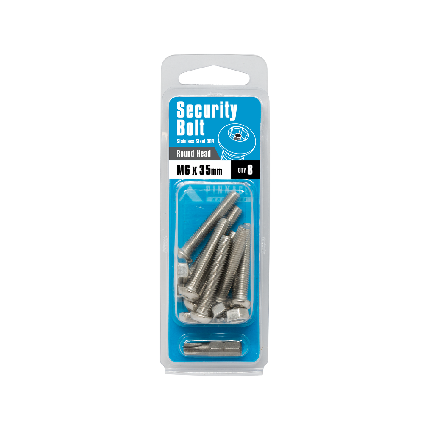 Pinnacle M6 x 35mm Stainless Steel Security Bolts - 8 Pack