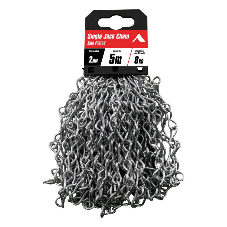Pinnacle Zinc Plated Single Jack Chain - 2mm x 5m