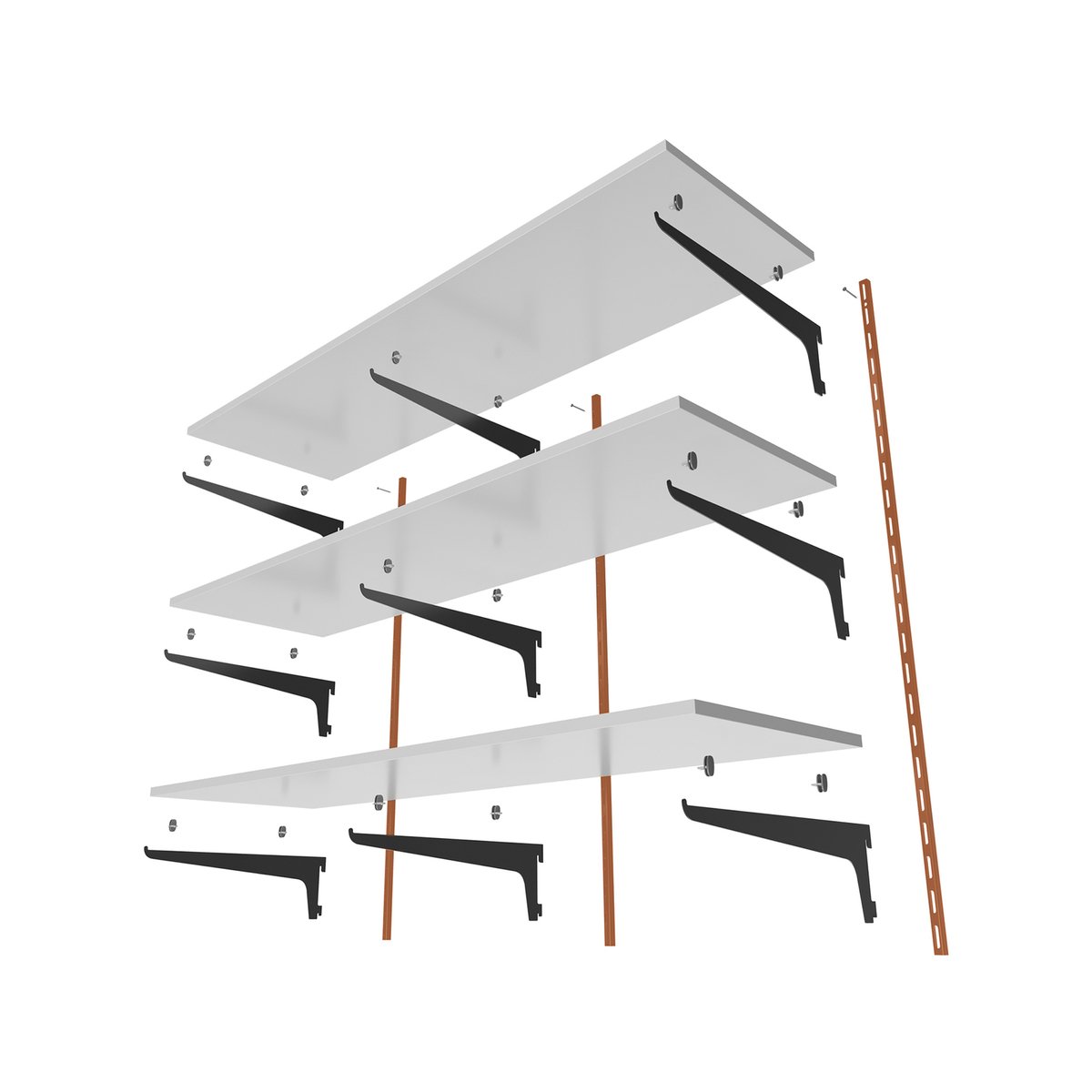 Flexi Storage Home Solutions Wall Strip 145mm White Steel Durable