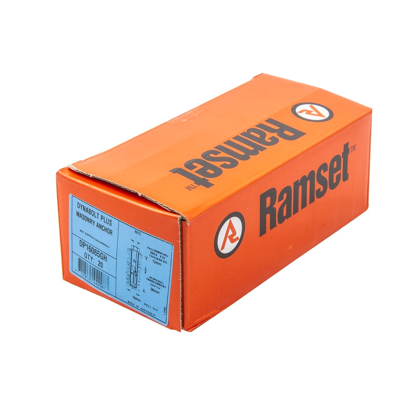 Ramset DynaBolt Plus Masonry Anchor - 16mm - 20 Pack