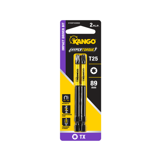 Kango HYPERTORQUE Impact Driver Bit T25 89mm 2 Pack