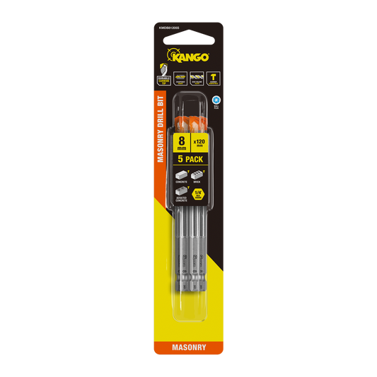 Kango Masonry Drill Bit 8mm x 120mm 5 Pack