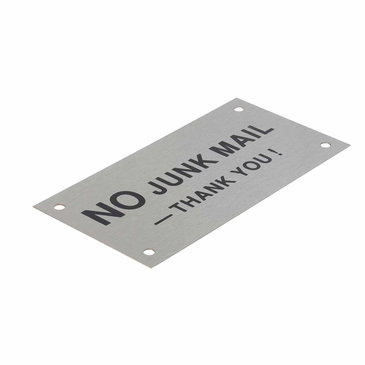 Sandleford Stainless Steel No Junk Mail Sign - 95 x 47mm