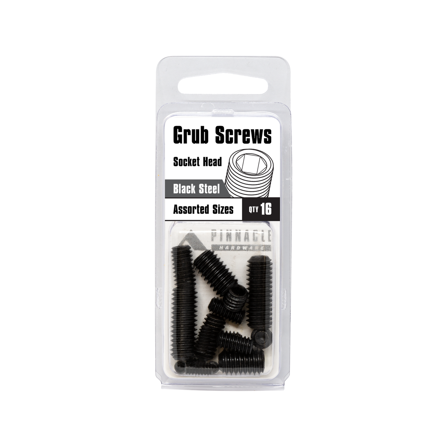 Pinnacle Grub Screw Set - 3/16" to 3/8" - 16 Pack