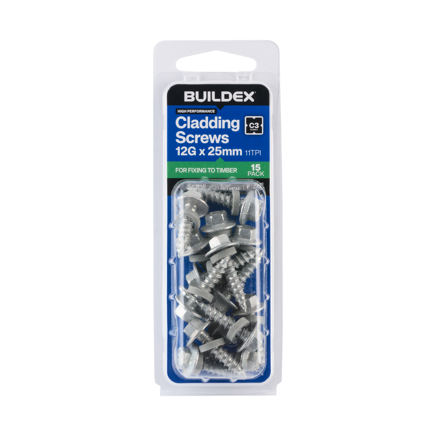 Buildex Cladding Screws - 12g x 25mm - 15 Pack