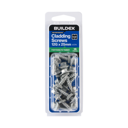 Buildex Cladding Screws - 12g x 25mm - 15 Pack