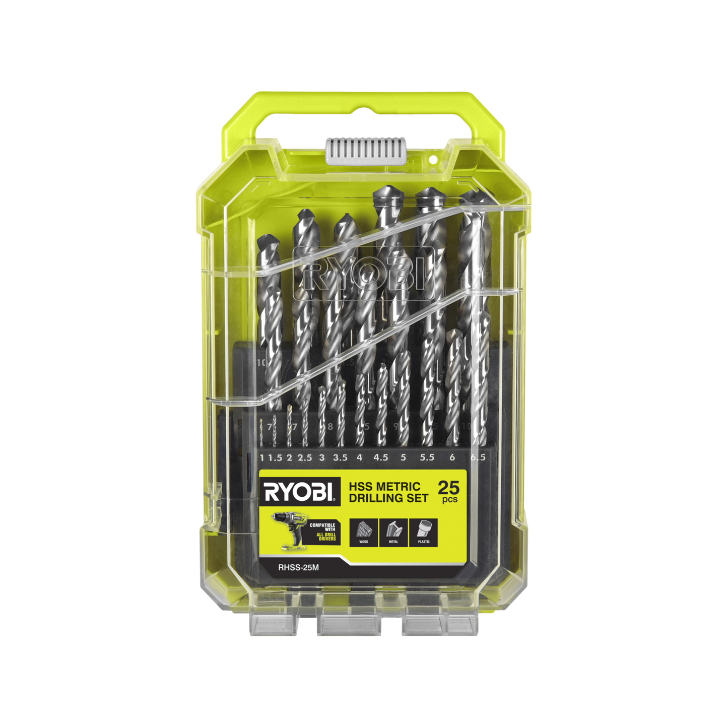 Ryobi Drill Bit Set - 1-13mm - 25 Piece