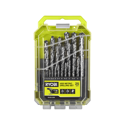 Ryobi Drill Bit Set - 1-13mm - 25 Piece