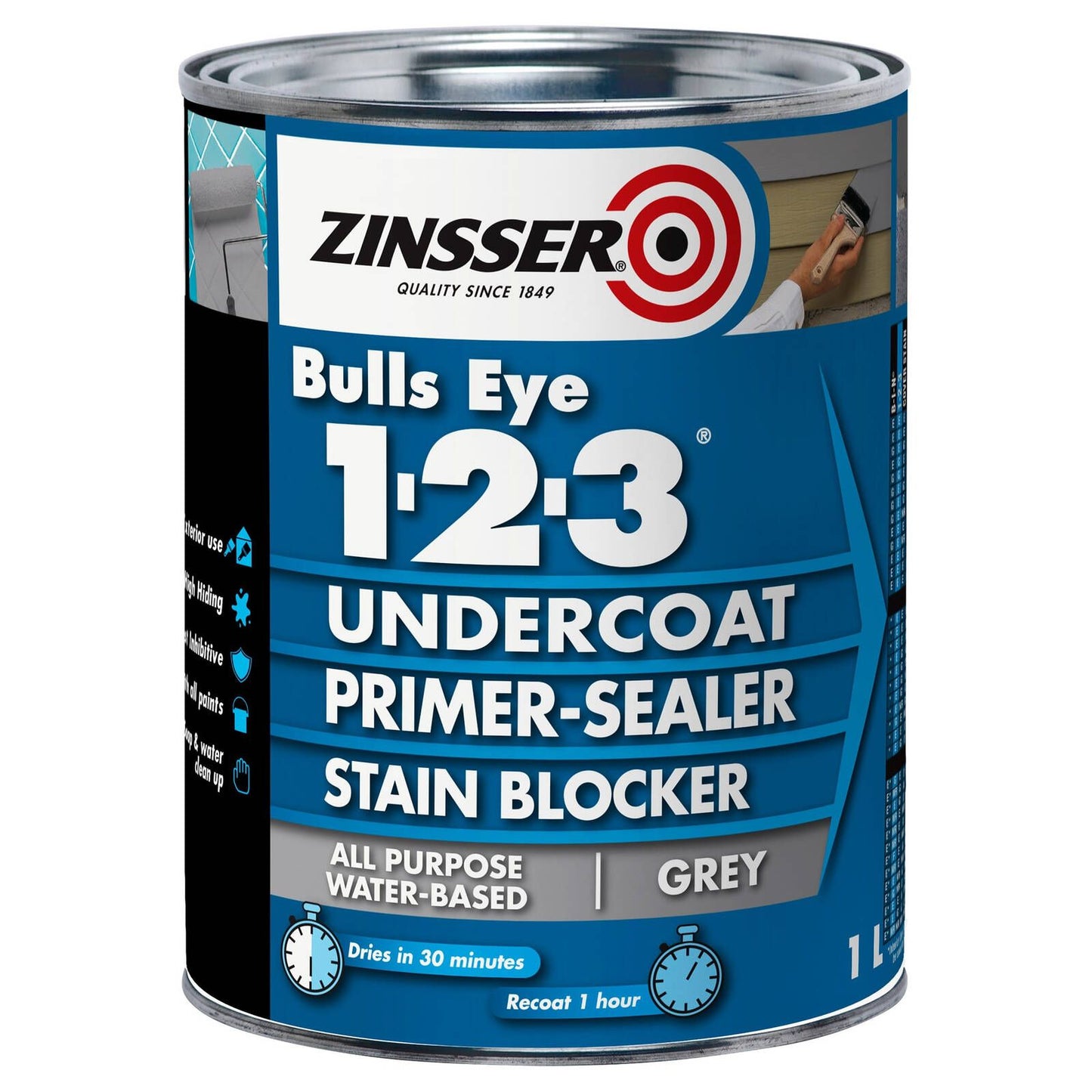 Zinsser Bulls Eye Primer-Sealer - 1L - Grey