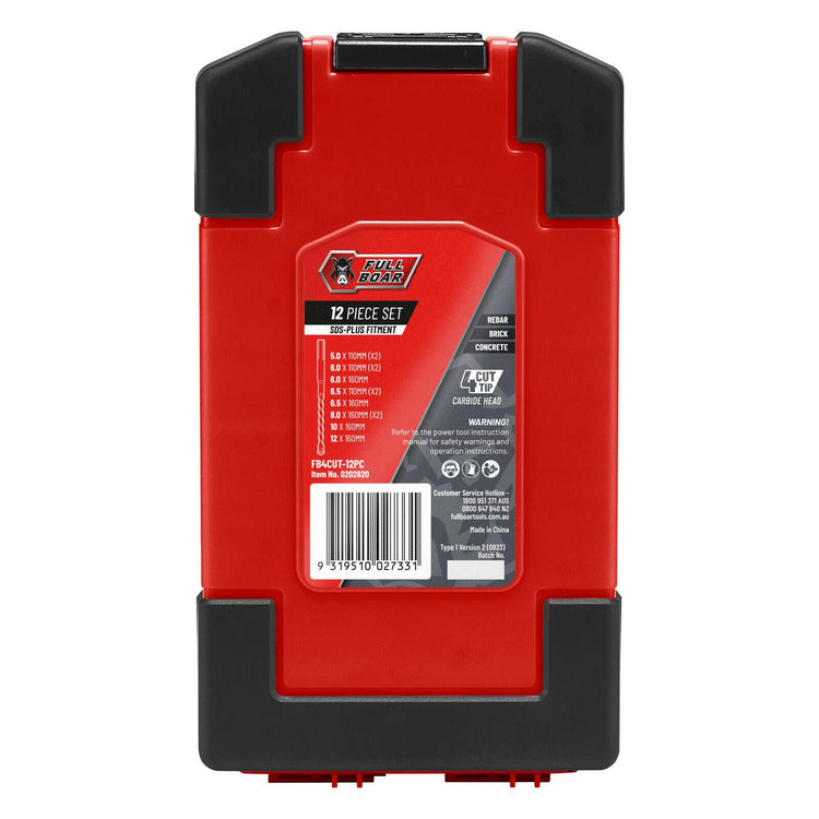 Full Boar SDS-Plus Drill Bit Set 12 Piece