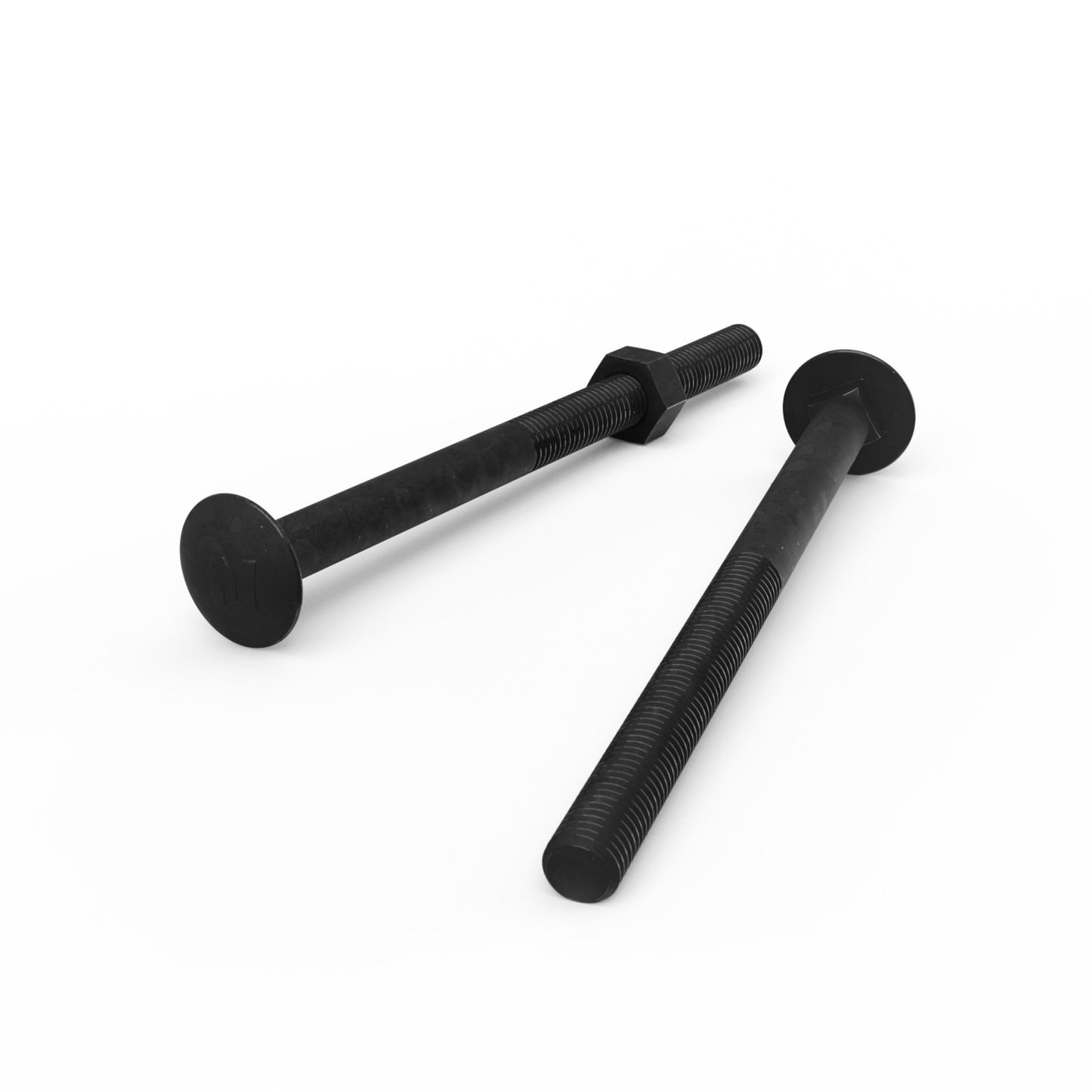 Zenith M10 x 150mm Hot Dipped Galvanised Black Cup Head Bolts & Nuts - 25 Pack
