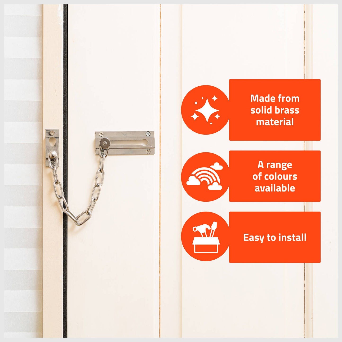 Taskmaster Security Door Chain - 52 x 95mm - Chrome