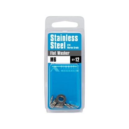 Pinnacle Stainless Steel Flat Washer - M6 - 12 Pack