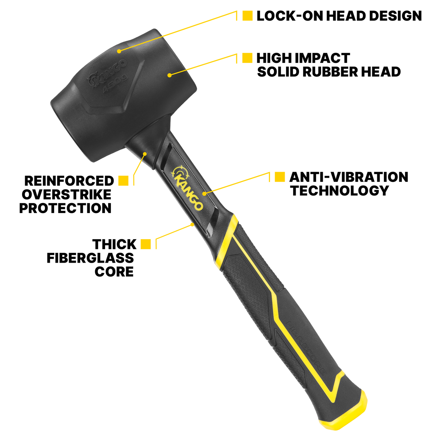 Kango Black Rubber Mallet - 450g
