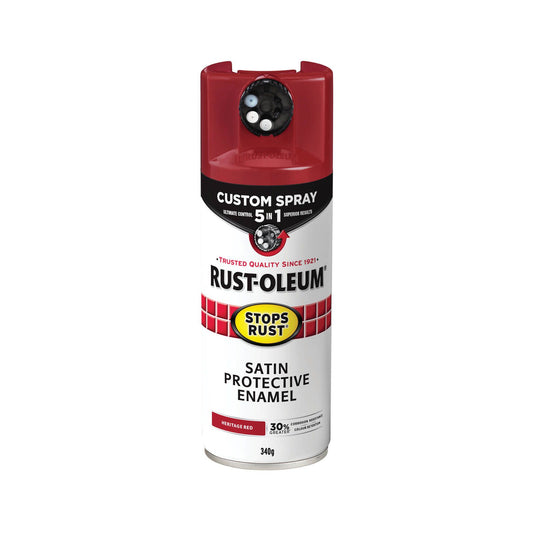 Rust Oleum Stops Rust Protective Enamel Custom Spray Paint 5-in-1 Satin Heritage Red 340g