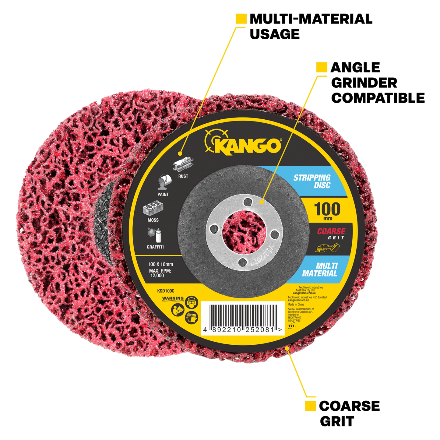 Kango Coarse Grit Stripping Disc - 100mm