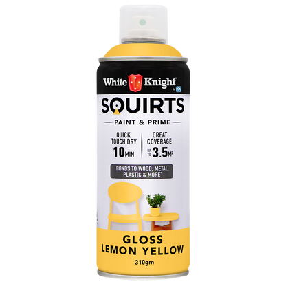White Knight Squirts Lemon Yellow Gloss Spray Paint - 310g