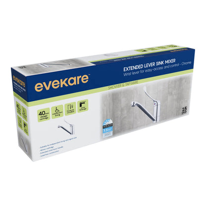Evekare Chrome Extended Wrist Lever Sink Mixer - 130 x 160mm
