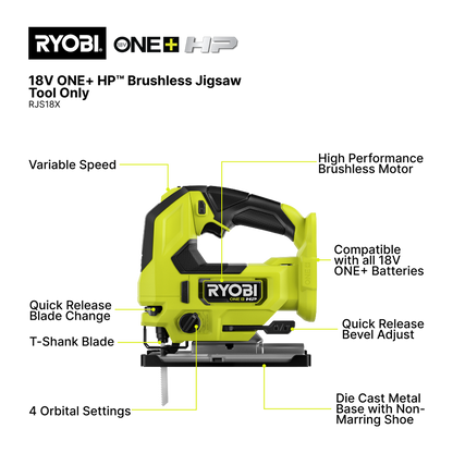 Ryobi Brushless Jigsaw - 18V - Tool Only