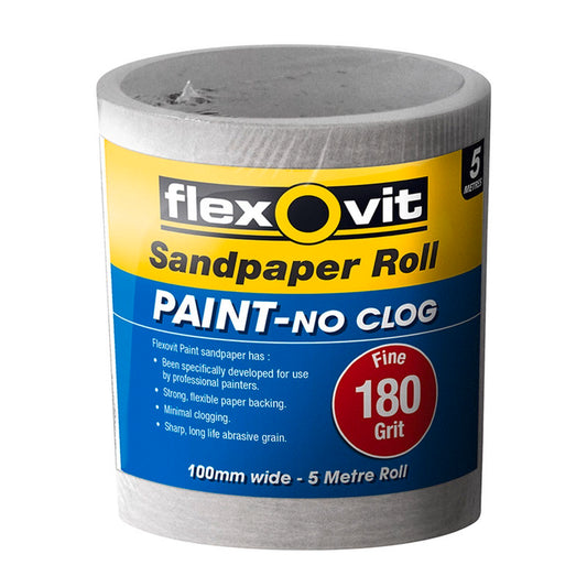 Flexovit Sandpaper Roll - 115mm x 5m - 180 Grit