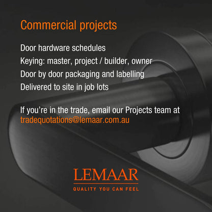 Lemaar D Pull Handle - 250 x 65 x 2mm - Satin Stainless Steel - DDA Compliant