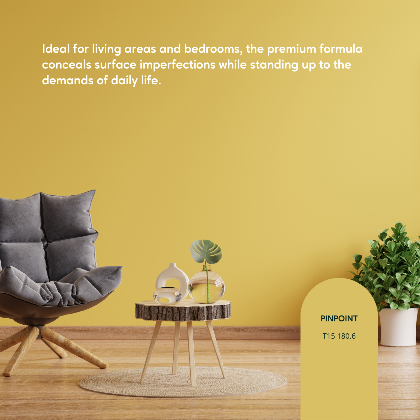 Taubmans Endure Interior Walls Paint - 2L - Hi C Yellow - Low Sheen