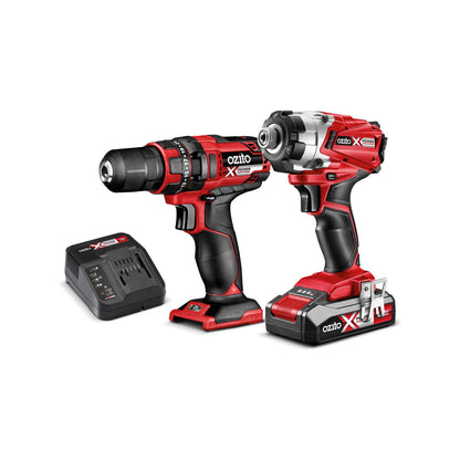 Ozito Cordless Compact Drill & Impact Driver Kit - 18V