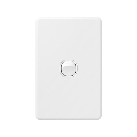 Deta X6 White Single Vertical Switch Gloss White - 1 Gang