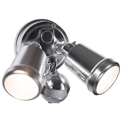 Brilliant Nickel Raptor III Twin Security Light - 20W