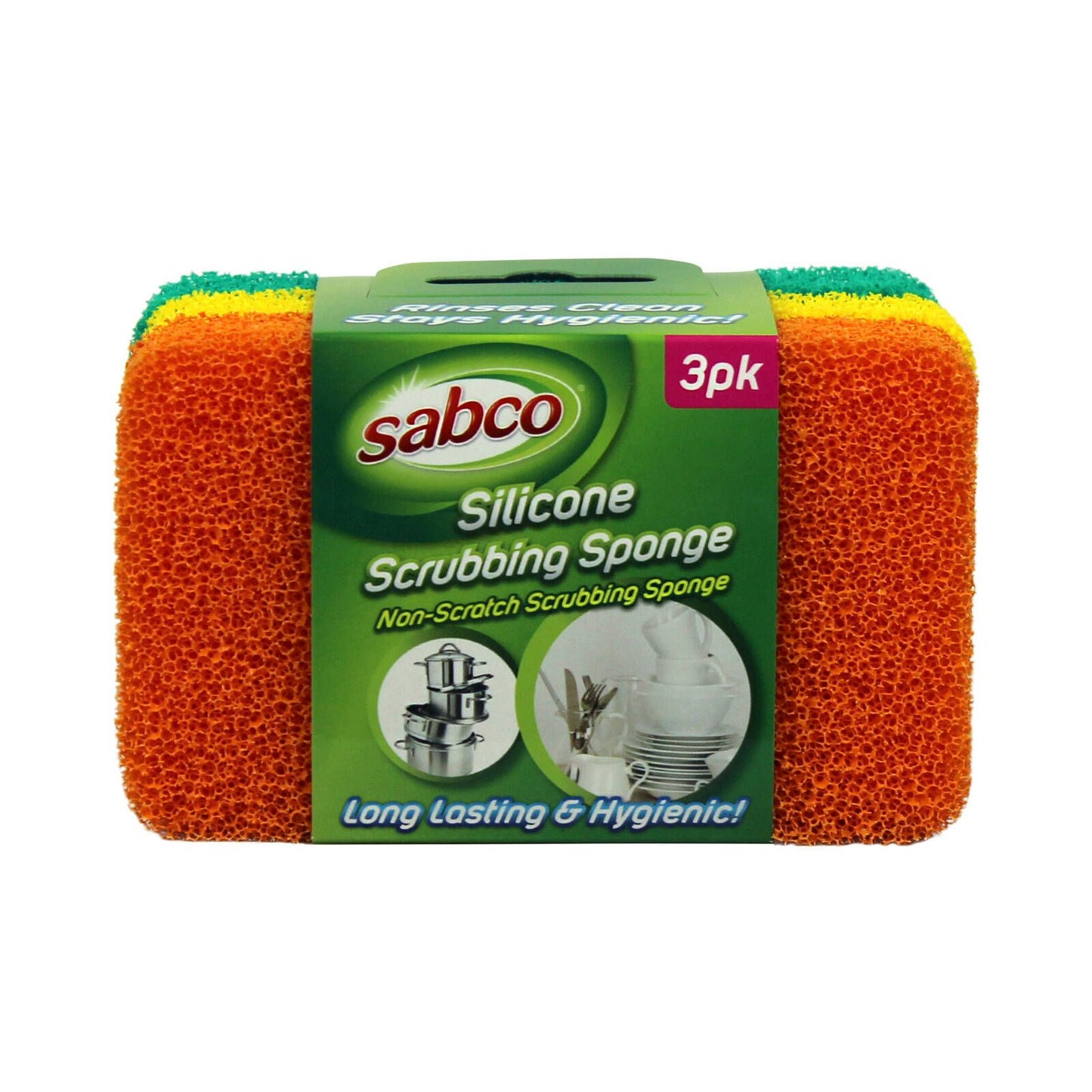 Sabco Silicone Scrubbing Sponge - 3 Pack