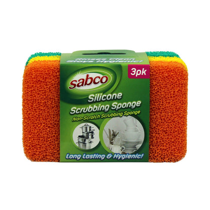 Sabco Silicone Scrubbing Sponge - 3 Pack
