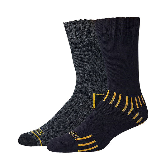 Dewalt Work Cotton Socks - Crew - Size 10-13 - 2 Pack
