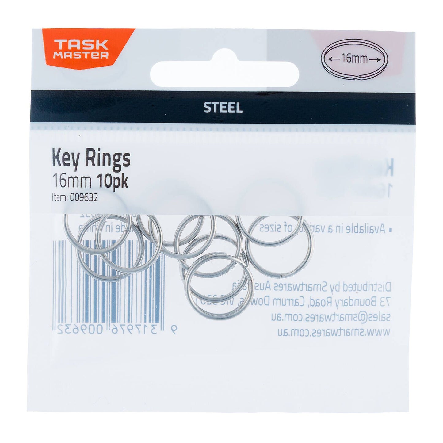 Taskmaster Key Ring - 16mm - 10 Pack