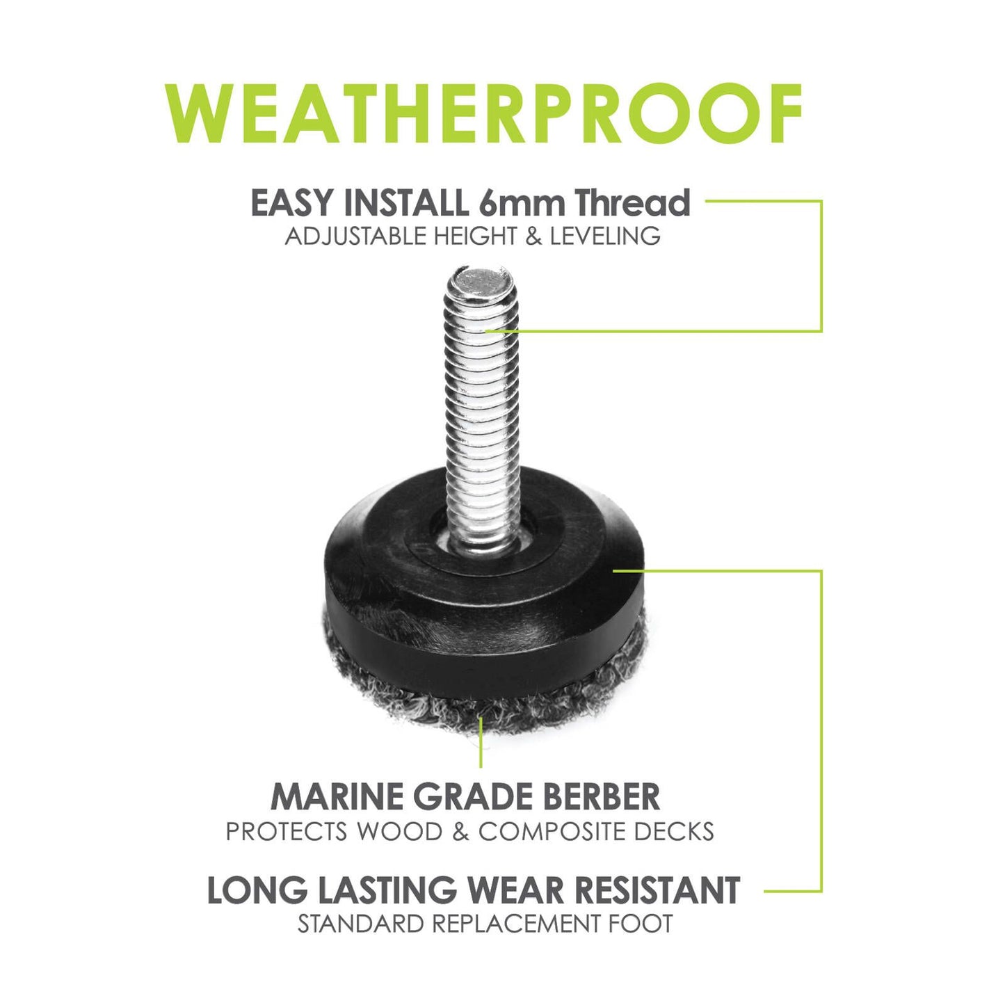 Slipstick M8 Clear Screw Outdoor Tread Berber - 28mm