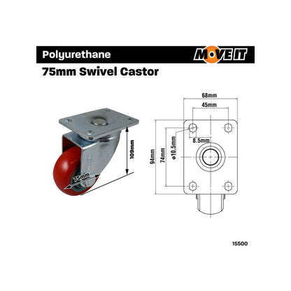 Move It Swivel Castor - 75mm - 120kg
