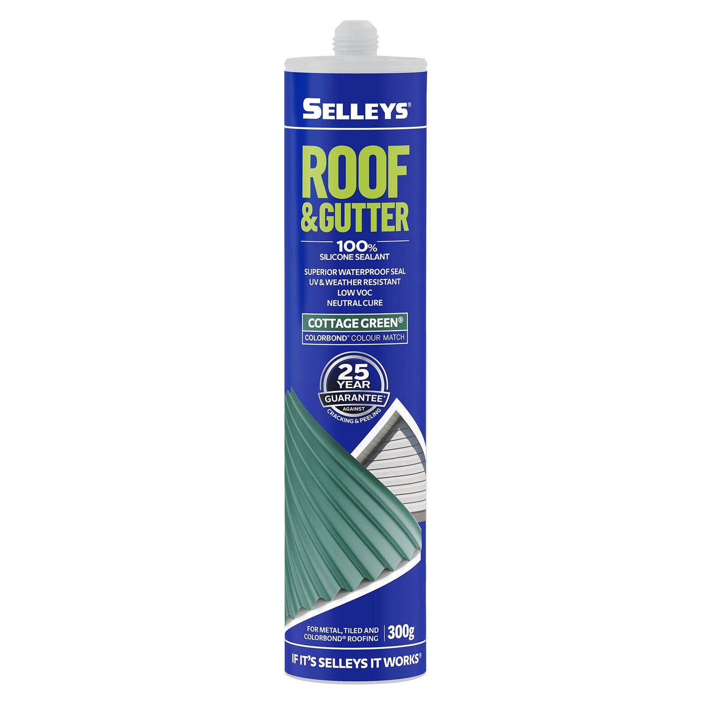 Selleys Cottage Green Roof and Gutter Silicone Sealant - 300g