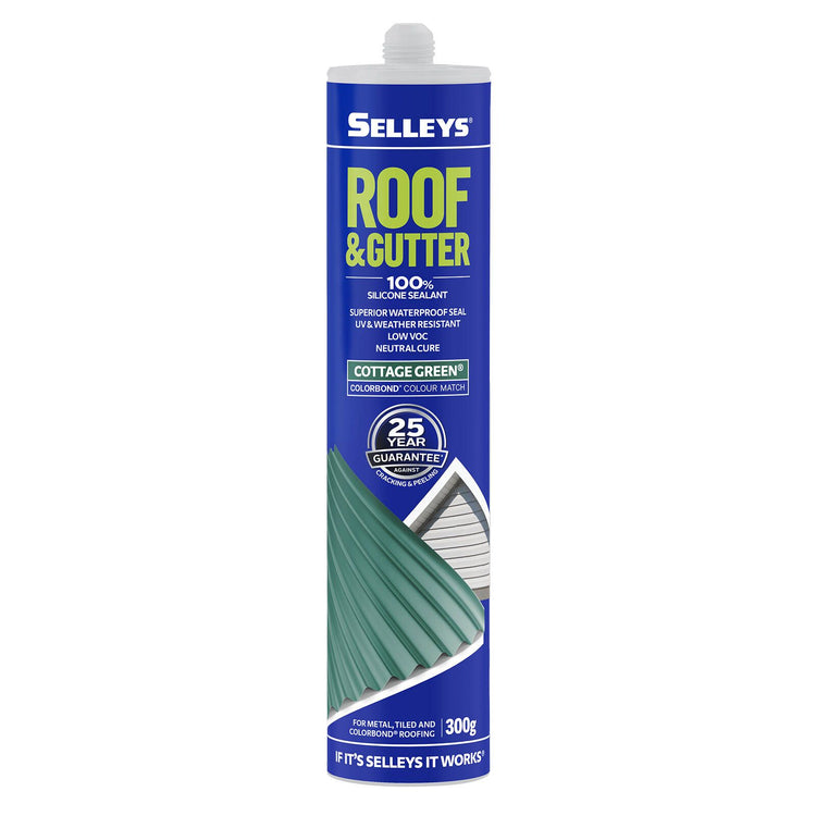 Selleys Roof & Gutter Silicone Sealant 300g - Cottage Green