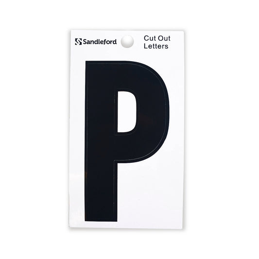 Sandleford Black Cut Out Self Adhesive House Letter P - 85mm
