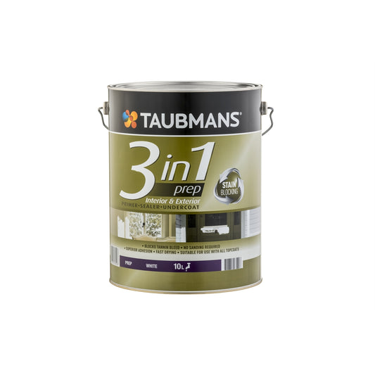 Taubmans White 3 In 1 Interior And Exterior Primer Undercoat Sealer - 10L
