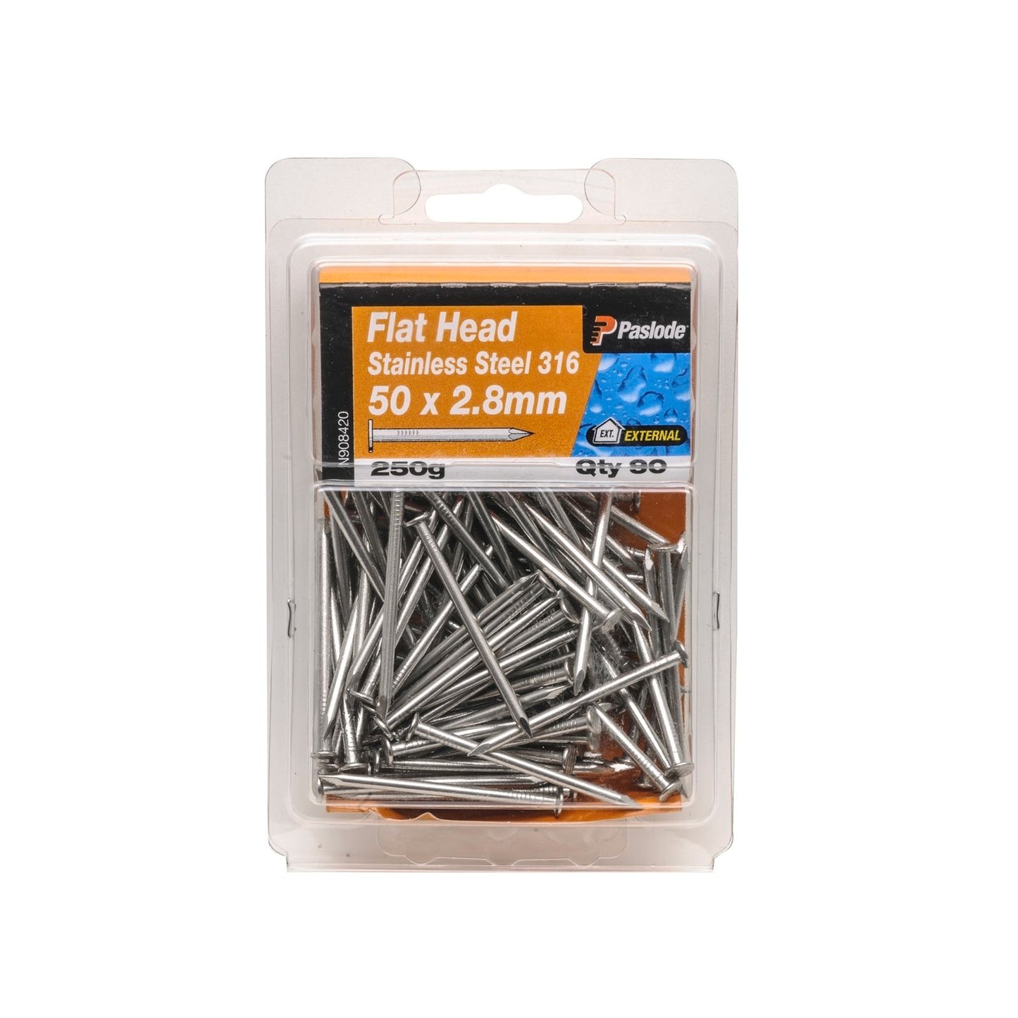 Paslode Flat Head Nails - 50mm - Stainless Steel - 90 Pack