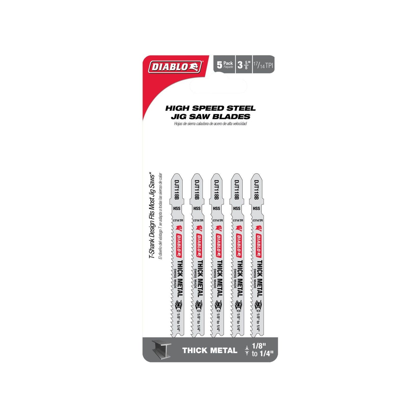 Diablo Jig Saw Blade - HSS - 92mm - 5 Pack