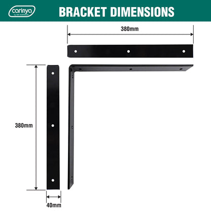 Carinya Black Angle Bracket - 380 x 380mm