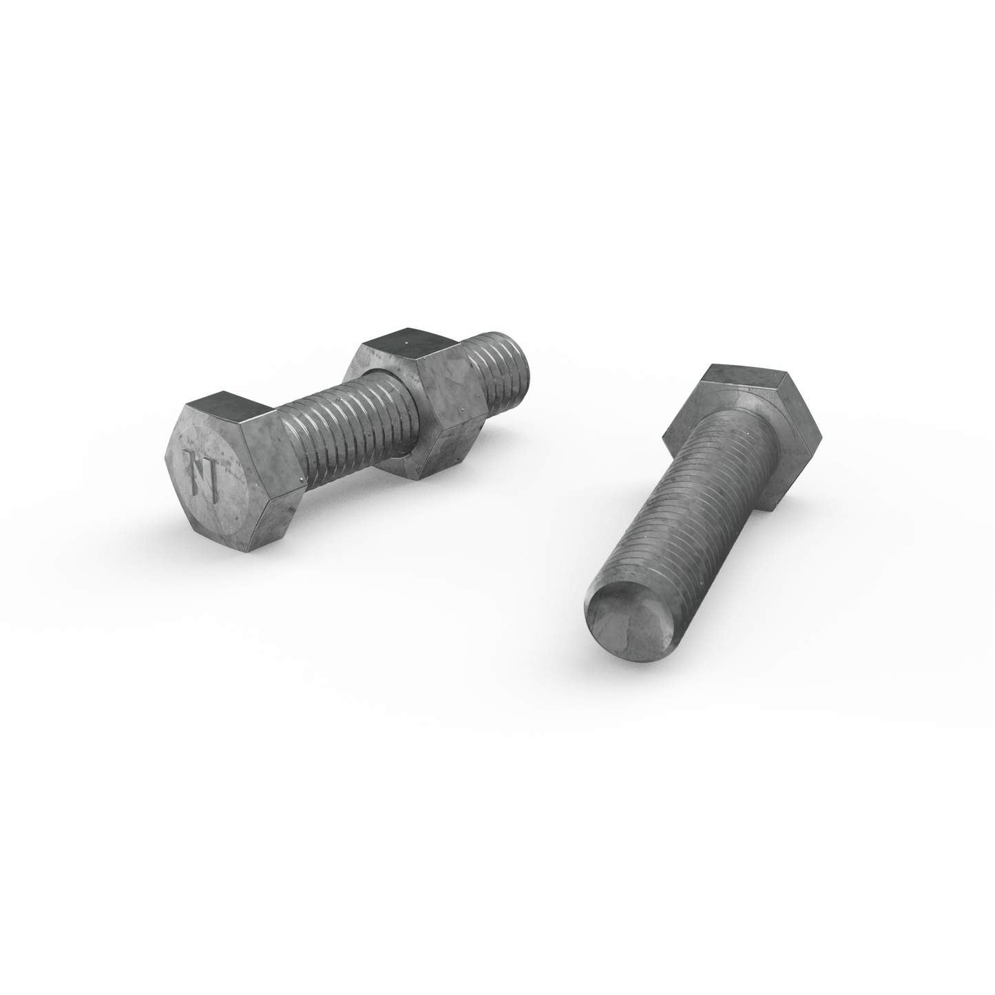 Zenith M12 x 50mm - Hot Dip Galvanised Hex Head Bolts & Nuts - 12 Pack