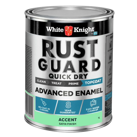 White Knight Rust Guard Accent Satin Enamel Paint - 1L