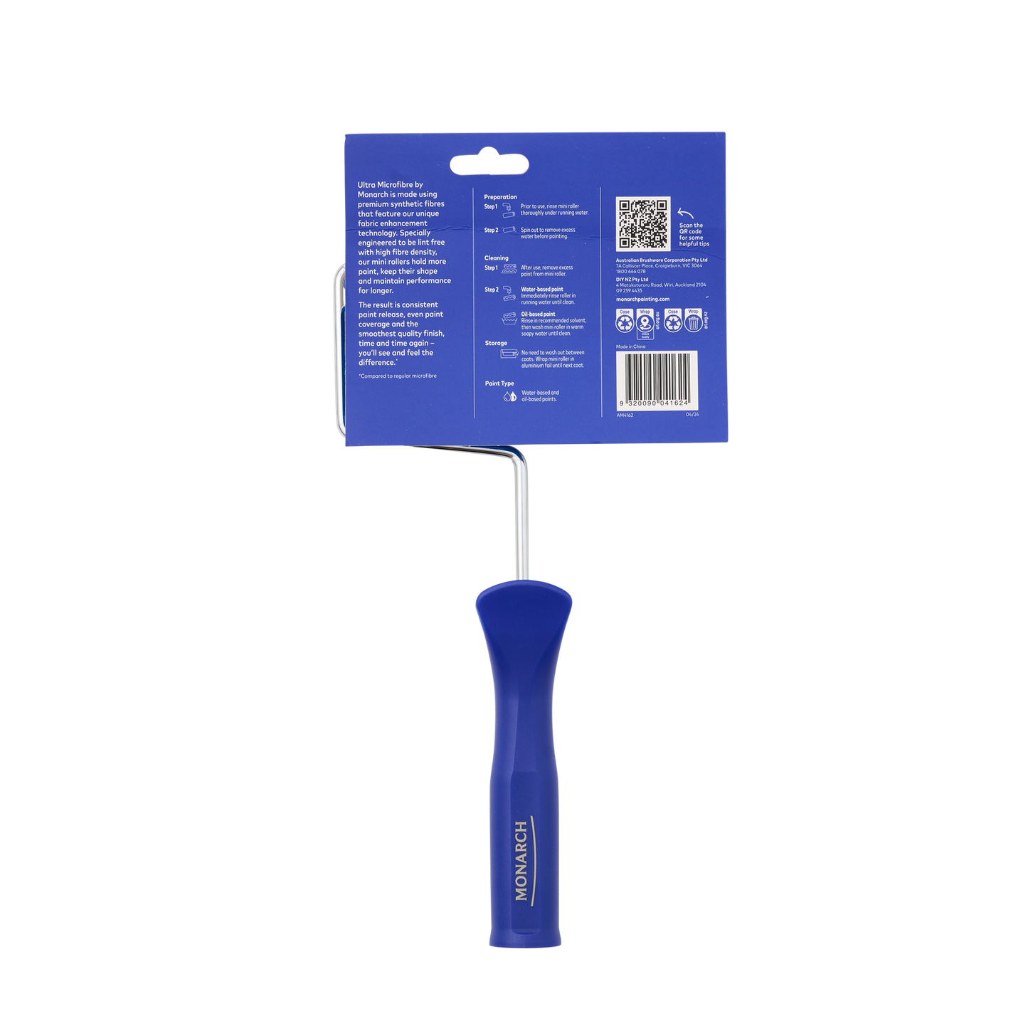 Monarch Mini Roller Blue 160mm/10mm Nap 2 Piece
