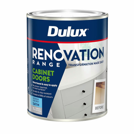 Dulux Renovation Range Cabinet Doors Deep Satin 1L - Water-Based Coating